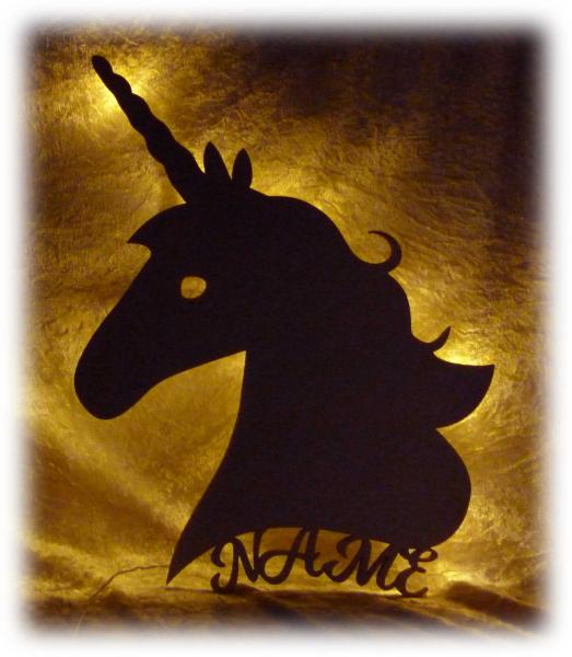 Einhorn Led Holz Nachtlicht Lampe Geschenkidee Mit Namen Personalisiert Schlummerlicht24 De